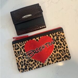 Brighton bundle bifold crocodile, and pebble leather wallet & 2020 cheetah pouch